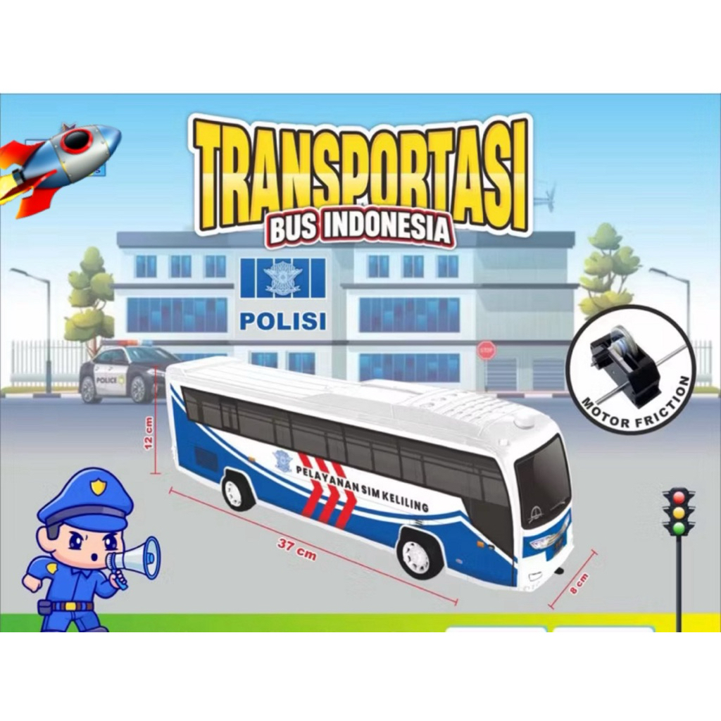 Mainan Minibus Polisi Anak Mainan Edukasi Anak - Gambar 2