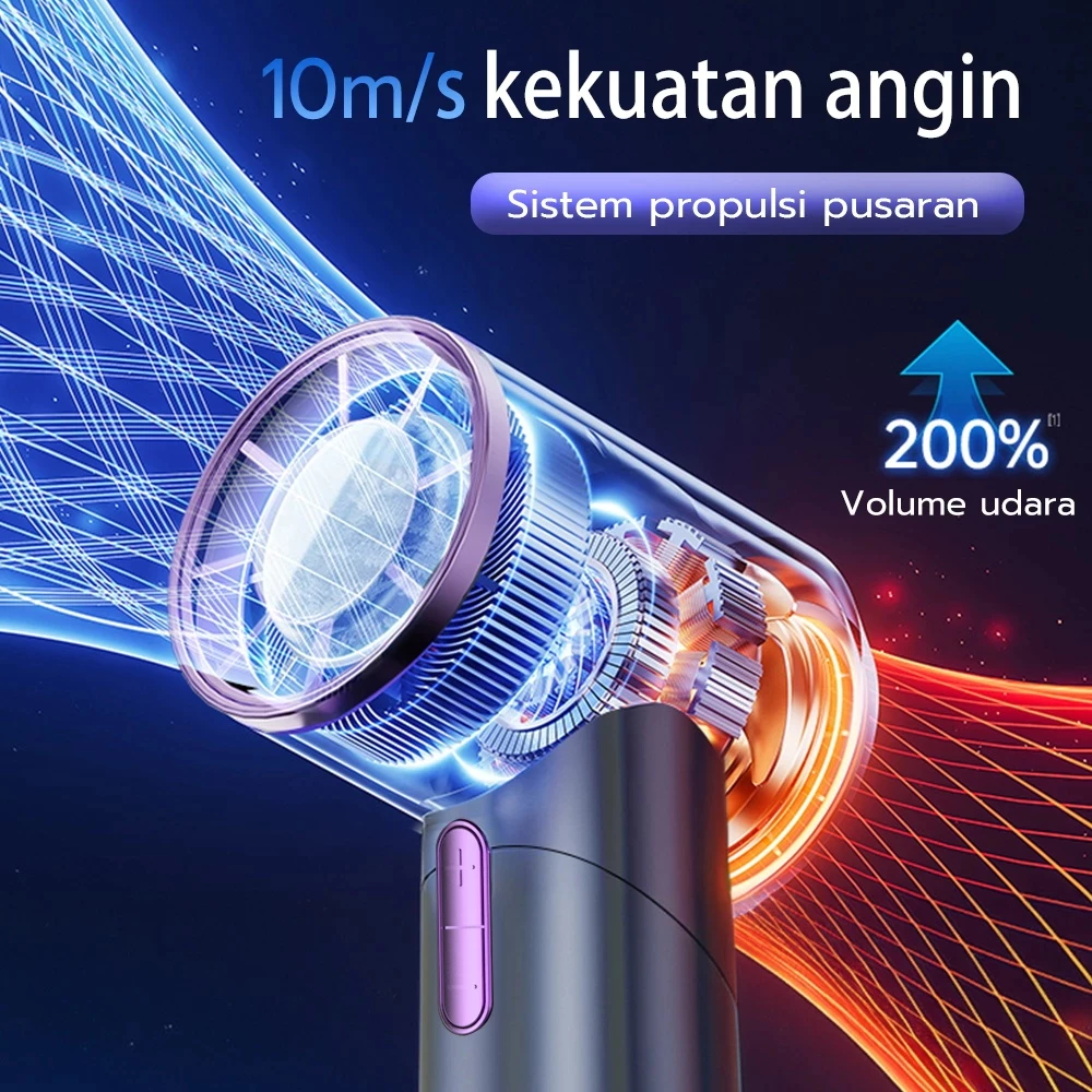 Kipas Angin 120 Gear Wind Tampilan Digital LED 5 Speeds Adjustable Foldable Neck Hanging Kipas - Gambar 2