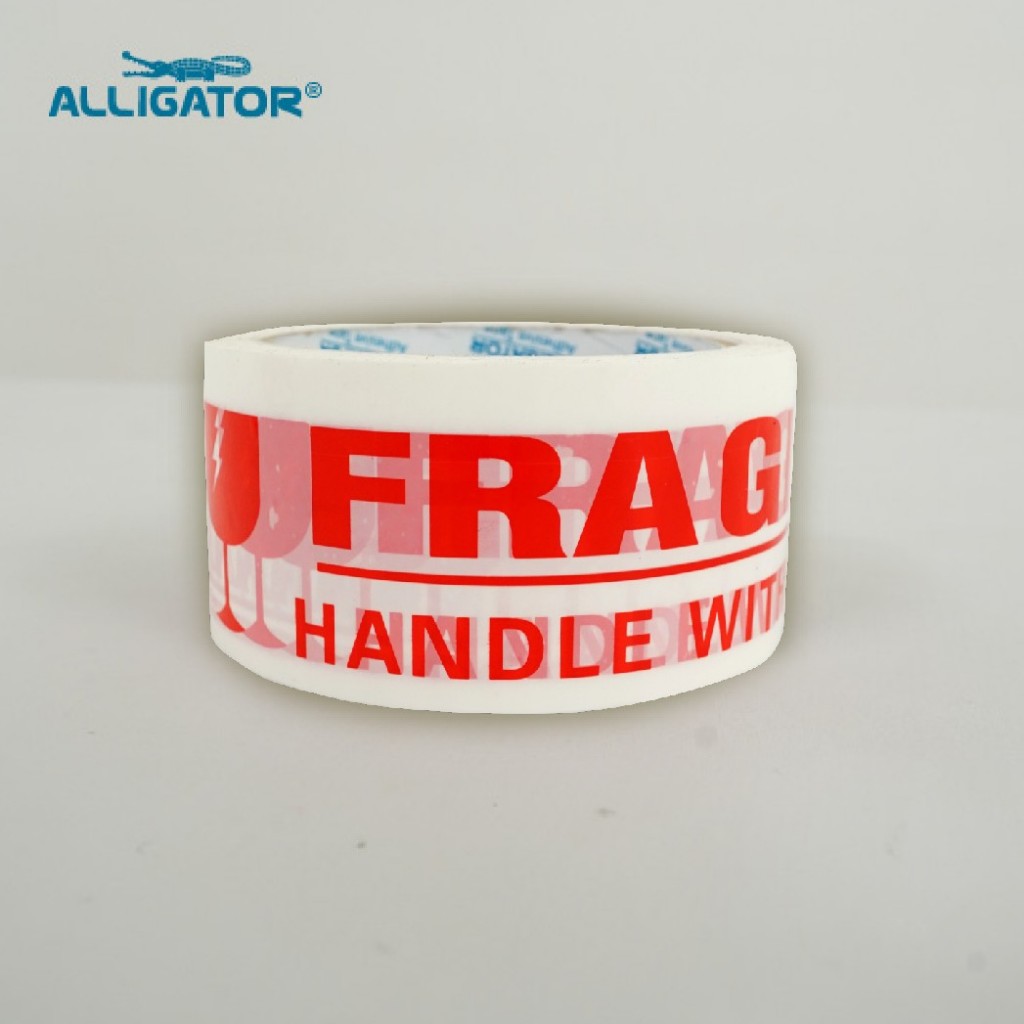 Alligator Lakban Fragile Tape Red 48mm x 50m - Gambar 2