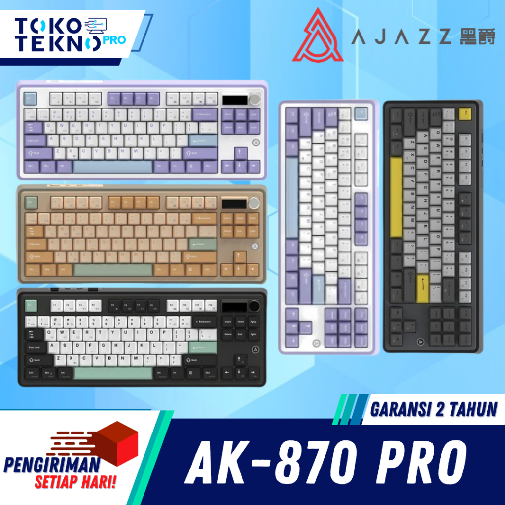Ajazz AK870 / AK-870 Tri-Mode Keyboard Gasket Mount With OLED Screen