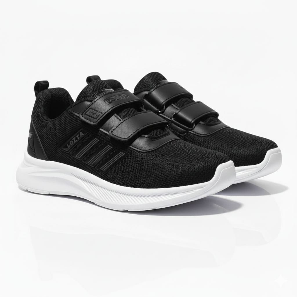 LOZTA Sepatu Anak Terbaru Sepatu Sekolah Black White 01 Series - Gambar 2