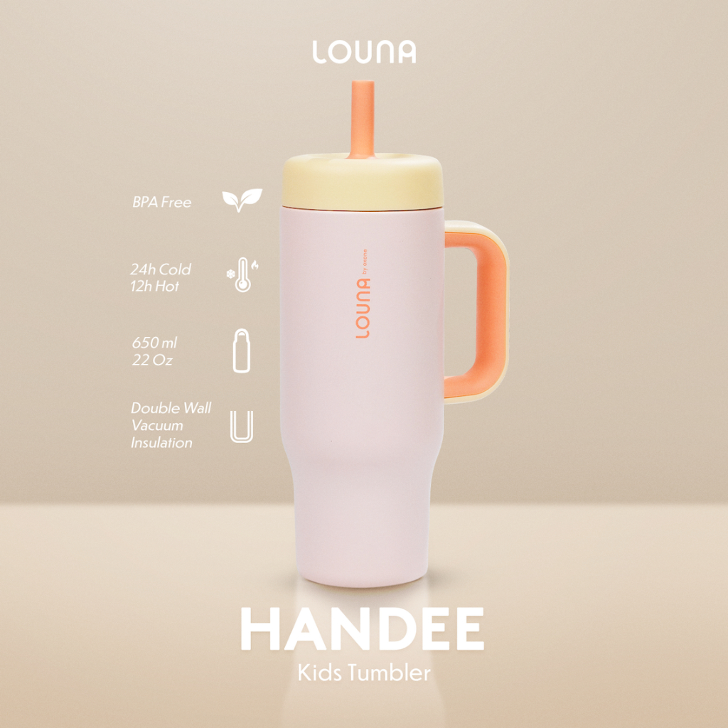 Louna LO302 Handee Kids Tumbler – 650ml (Peach / Coral / Lagoon)