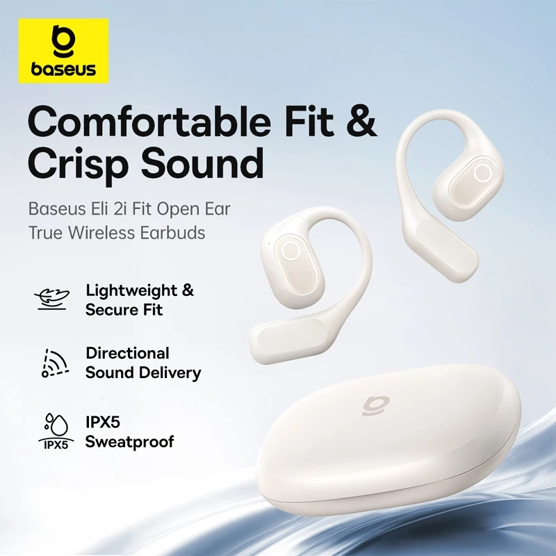 Baseus Eli 2i Fit Open Ear True Wireless Earbuds IPX5 Sweatproof
