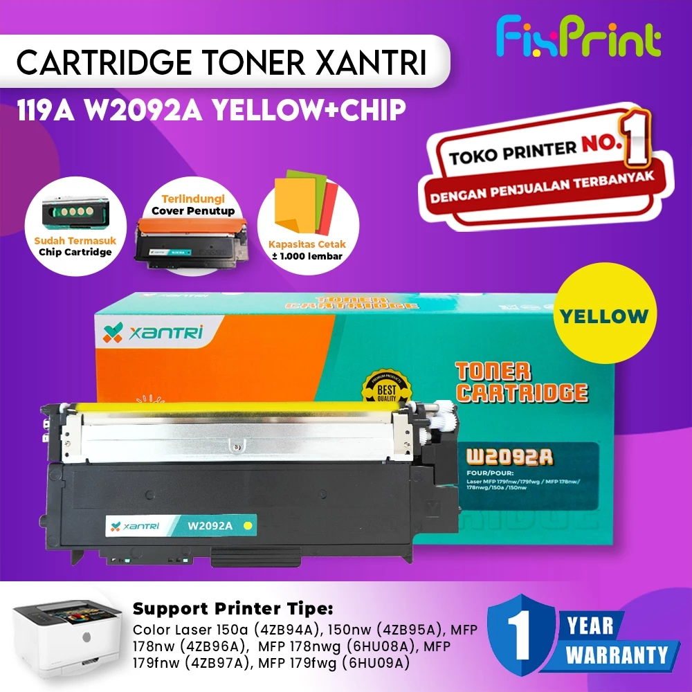 FixPrint Cartridge Toner Xantri 119A CHIP Compatible For Printer HP 150a 150nw 178nw 179nw 179fnw Premium Grade Xantri - Gambar 4