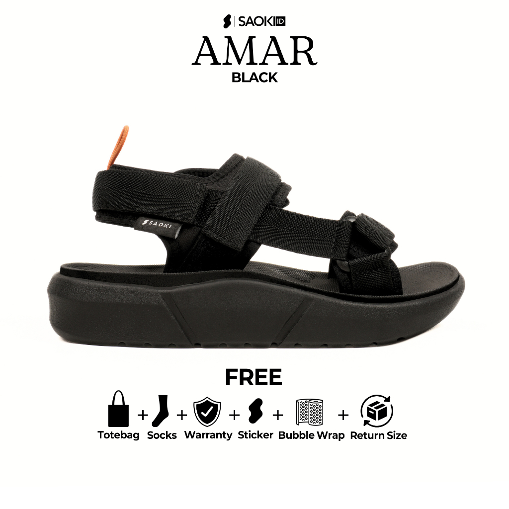 SAOKI - Men's Travel Sandals, Slip-On Sandals Amar Black MountainWanita ...