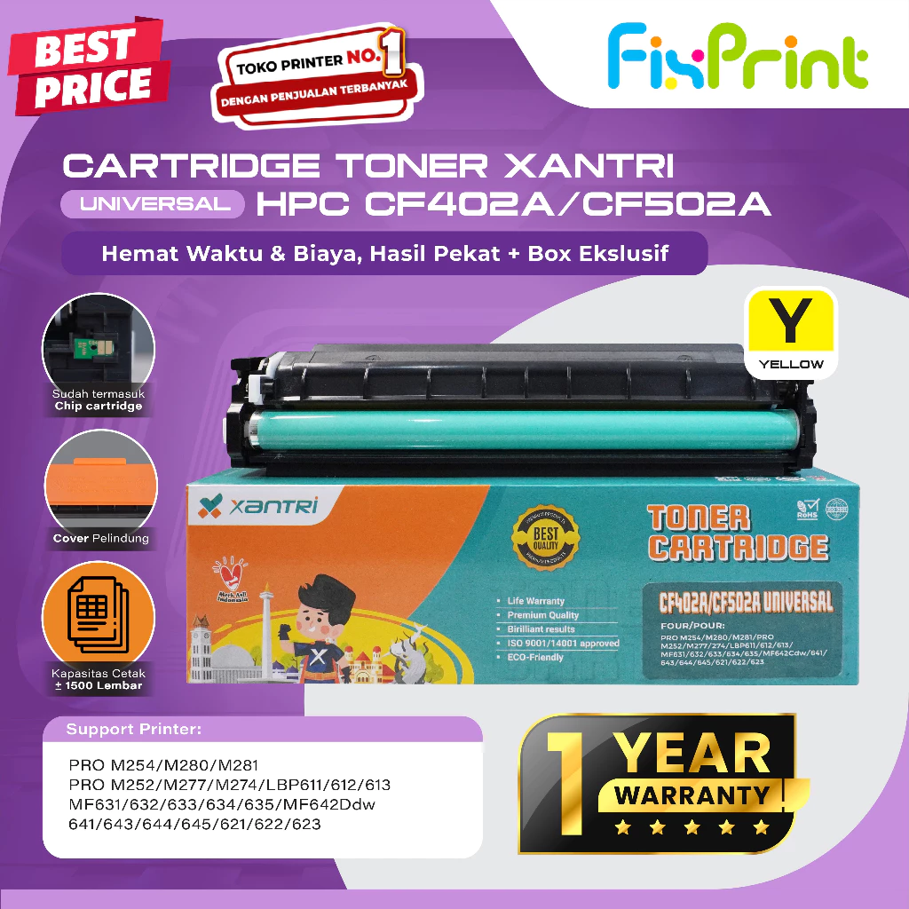FixPrint Cartridge 045 Toner Premium Grade Xantri CRG045 CRG-045 Printer LBP611Cn LBP613Cdw MF-631Cn 633Cdw 635Cx - Gambar 4
