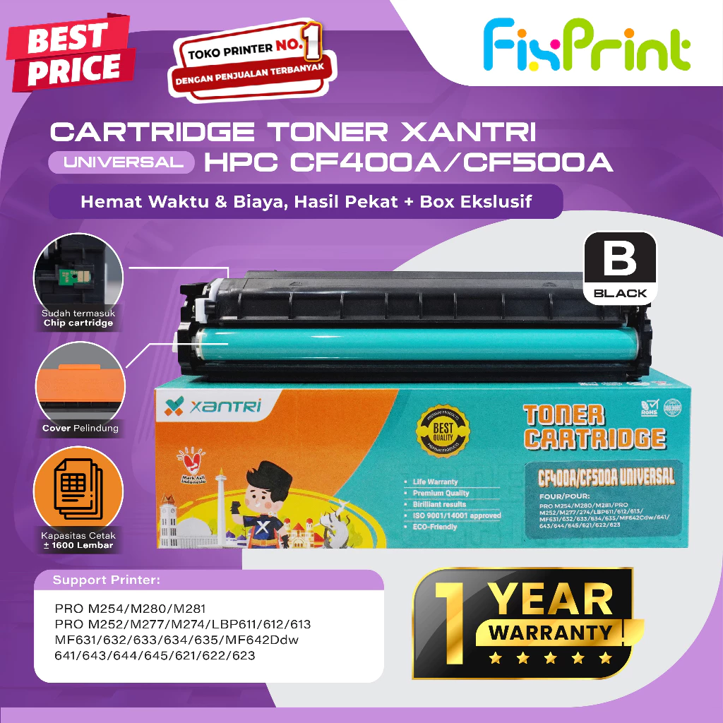 FixPrint Cartridge 045 Toner Premium Grade Xantri CRG045 CRG-045 Printer LBP611Cn LBP613Cdw MF-631Cn 633Cdw 635Cx