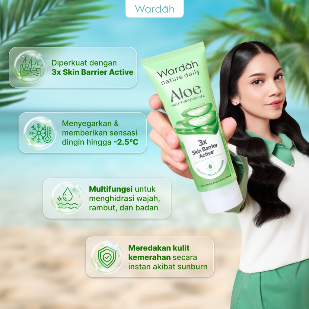 Wardah Nature Daily Aloe Hydramild Multifunction Gel 100 ml Twinpack - Personal Care - Gambar 4