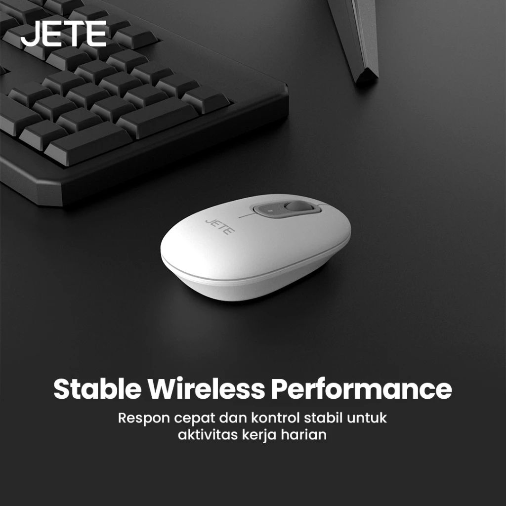 Mouse Wireless JETE MS202 Mouse 1200 DPI 3 Level Mouse Tanpa Kabel USB Dongle Silent Click Mouse Kantor Komputer Laptop Windows For Macbook - Gambar 3