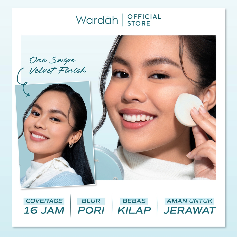 WARDAH Colorfit Velvet Powder Foundation Refill - Bedak Padat Dengan SPF 20 - Oil Control - Tahan Lama Hingga 12 Jam - Hasil Matte Coverage Natural - Makeup - Cocok Dipakai dengan Cushion - Gambar 2