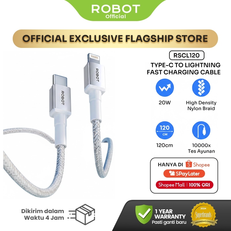 Robot Kabel Type C To Lightning Fast Charging 1.2M