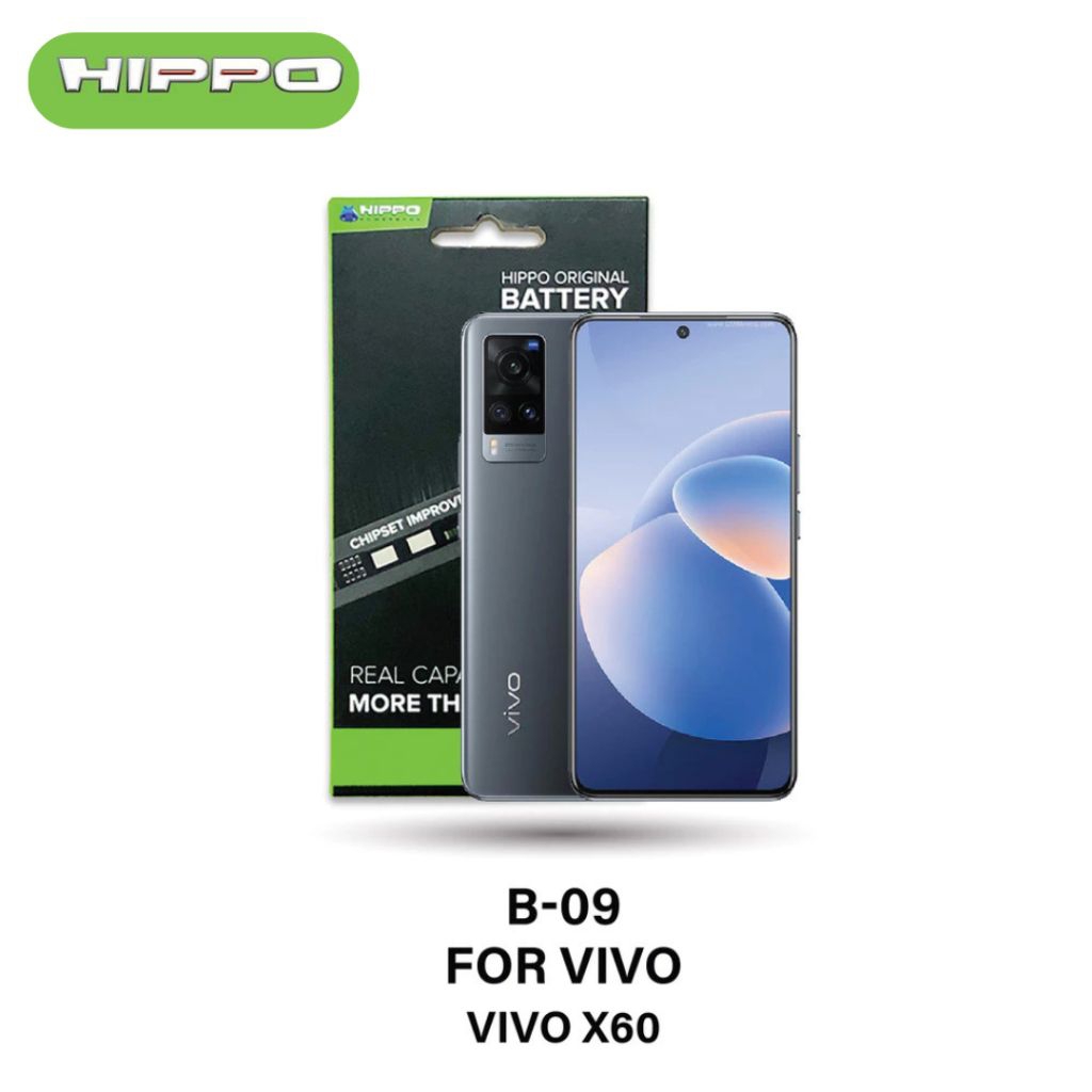 Hippo Baterai B-09 VIVO X60 4300mAh Battery Batere Batrai Batre Original Cell Garansi resmi