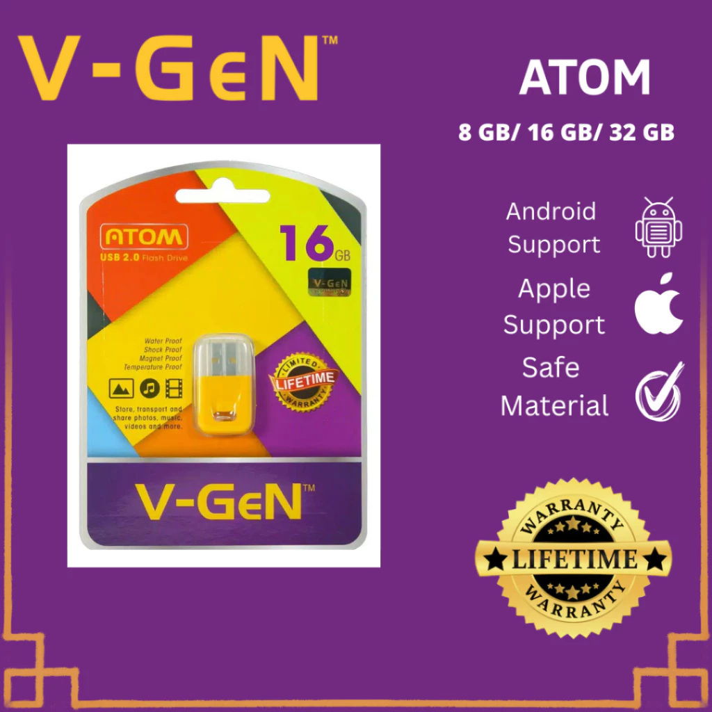 V-GEN ATOM Flashdisk 8/16/32/64 Gb