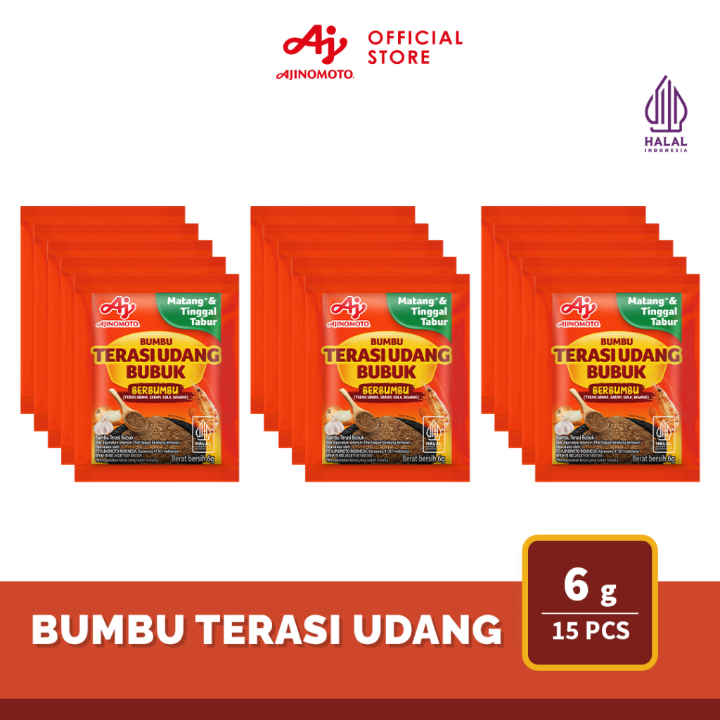 AJINOMOTO Terasi Udang Berbumbu 6G (15pcs) - Sudah Matang Tinggal Tabur