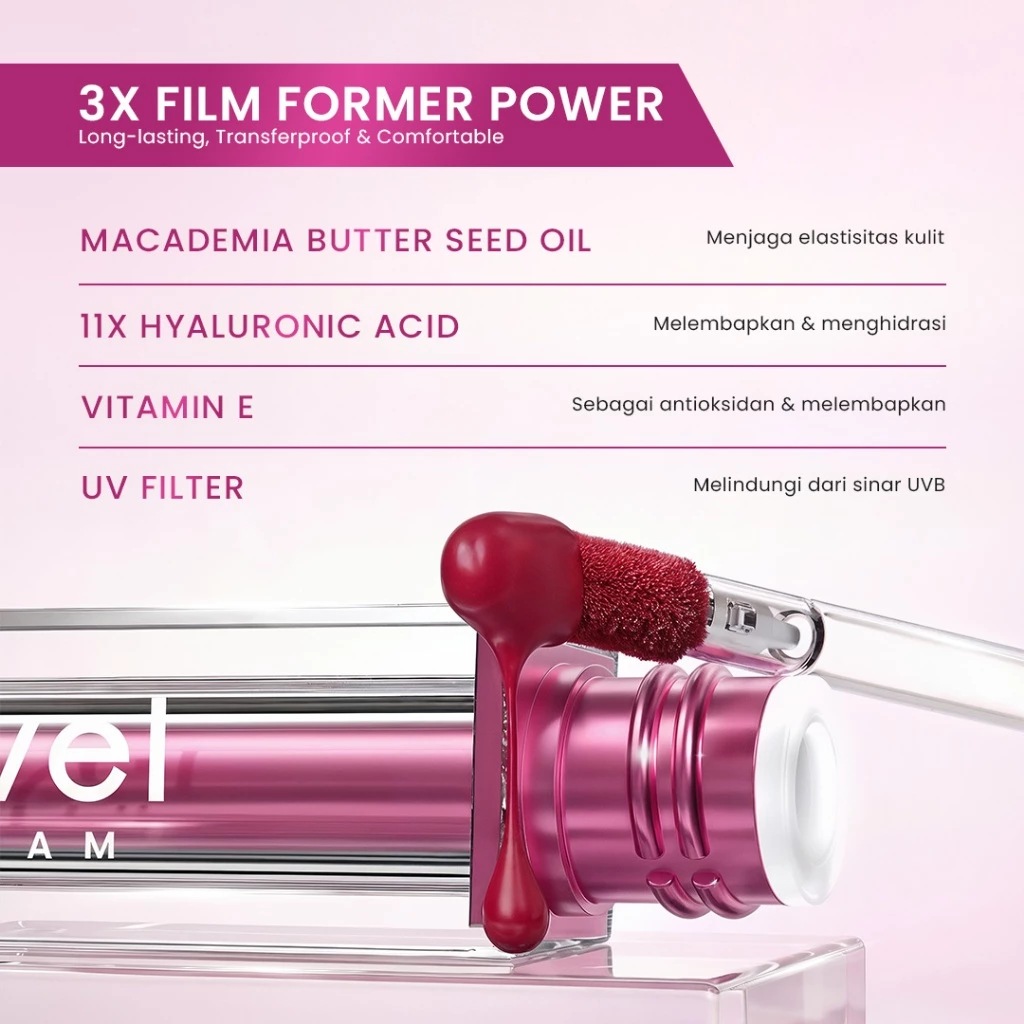 Hanasui Next Level Liplast Cream - Liplast Cream Tahan Lama Pigmented Matte Finish Maximum Coverage Ringan - Gambar 3