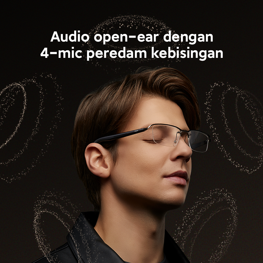 Xiaomi Mijia Smart Audio Glasses / Audio open-ear dengan 4-mic peredam kebisingan / Desain 5mm ultra-tipis & ultra-ringan yang nyaman / Lensa anti blue-light atau lensa anti-sinar UV / Mode perekaman audio & mode privasi / Baterai tahan hingga 13 jam den - Gambar 2