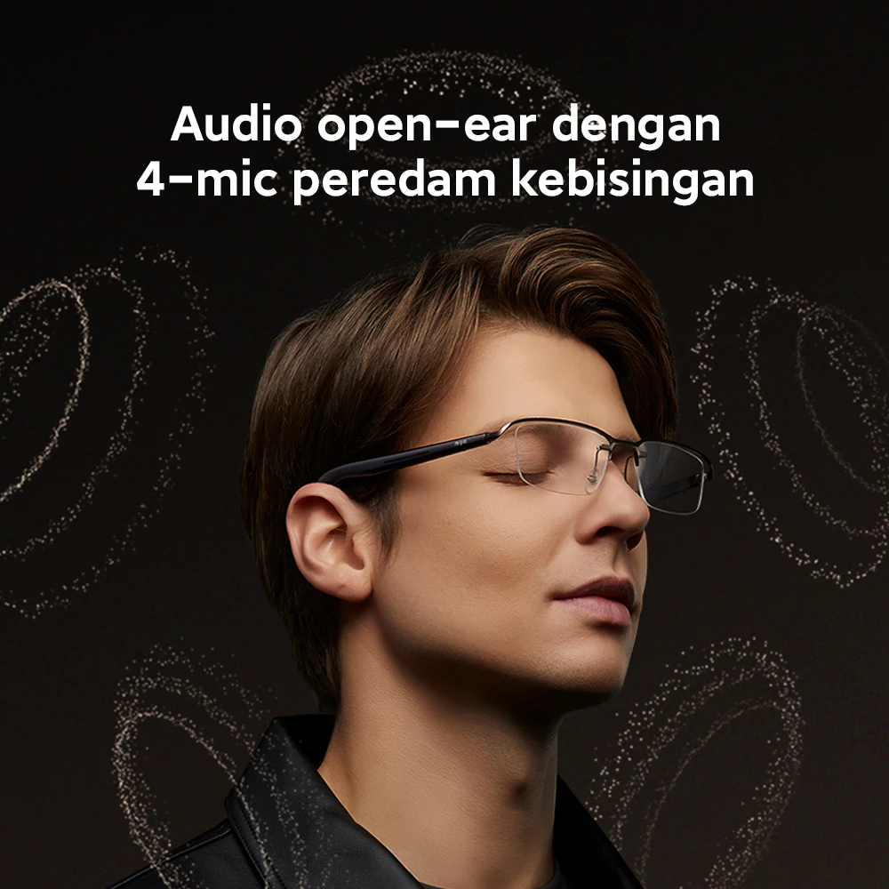 Xiaomi Mijia Smart Audio Glasses / Audio open-ear dengan 4-mic peredam kebisingan / Desain 5mm ultra-tipis & ultra-ringan yang nyaman / Lensa anti blue-light atau lensa anti-sinar UV / Mode perekaman audio & mode privasi / Baterai tahan hingga 13 jam den - Gambar 2