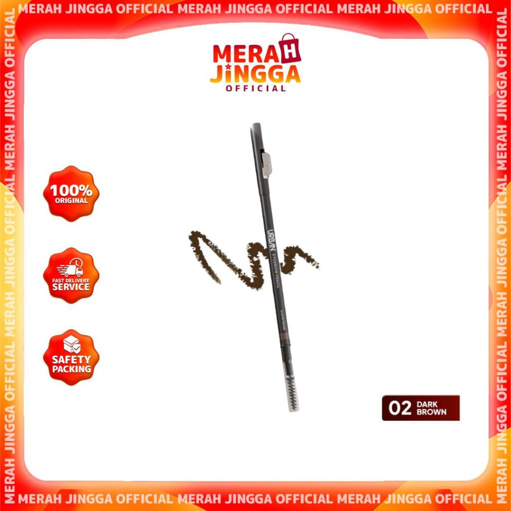 IMPLORA Eye Brow Pencil 2 IN 1 ( PENSIL + SERUTAN + SIKAT )- Brown / Merah Jingga Official