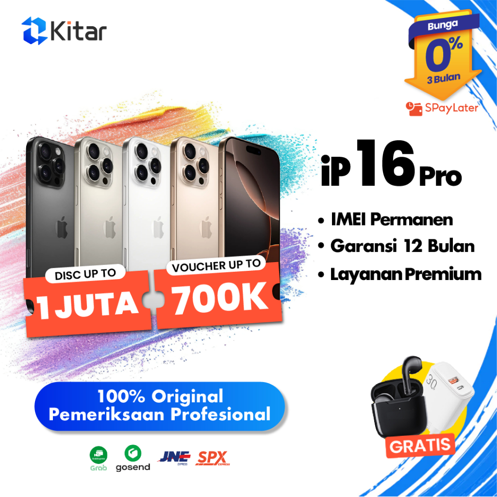 iPhone 16 Pro ex iBox Beacukai IMEI Permanen Garansi 12 Bln 100% Original Second iPhone FULLSET 128GB 256GB 512GB 1TB