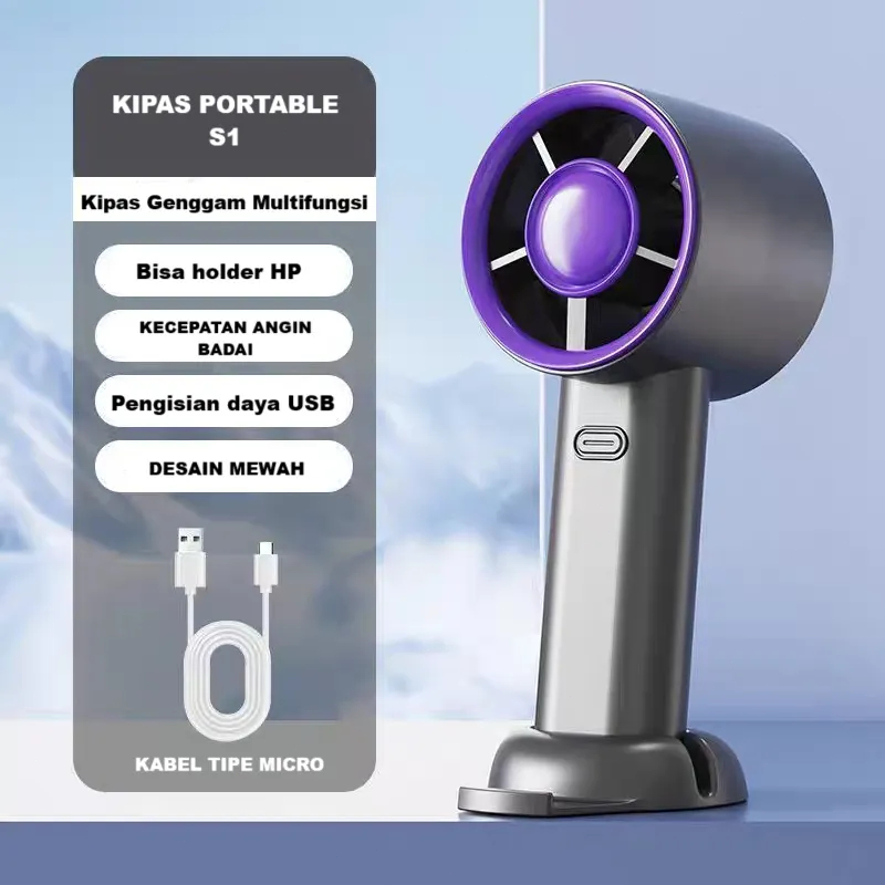 Kipas Angin Turbo Mini USB 3 Kecepatan Portabel - Gambar 4