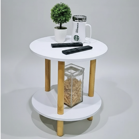 Nordic table, round table, two-tier corner table, coffee round coffee ...