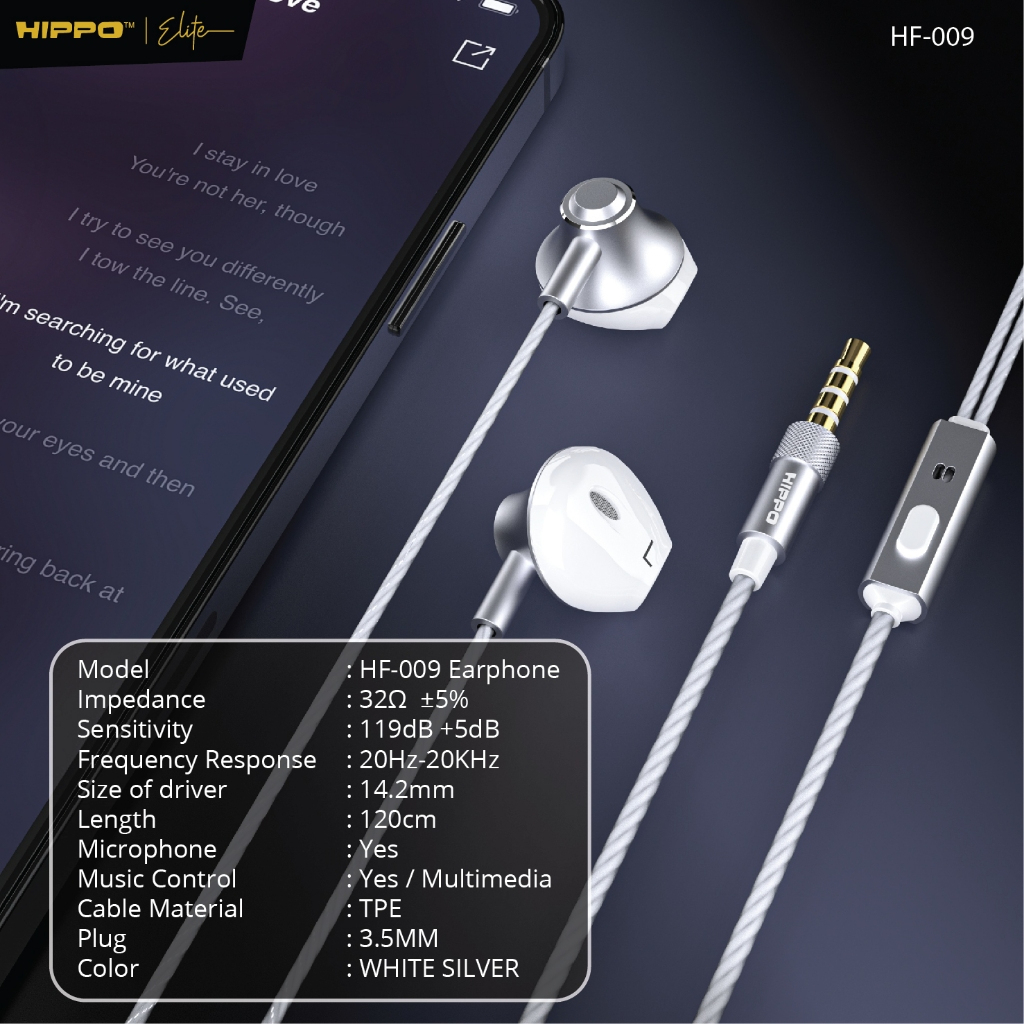 Hippo Wired Headset HF-009 SUPER BASS - Gambar 2