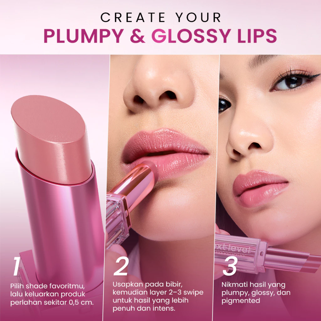 Hanasui Next Level Butter Balm - Color Butter Balm Tinted Lip Balm Melembabkan & Mencerahkan Bibir Lightweight & Cover Bibir Gelap Beauty Hyper Gloss Lip Balm - Gambar 4