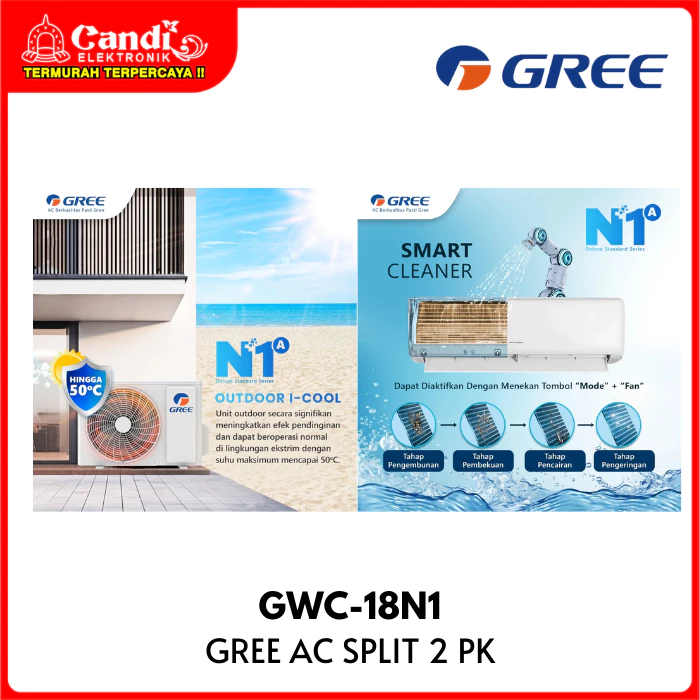 GREE Air Conditioner AC Split 2 PK Deluxe Standard GWC-18N1 - Gambar 4
