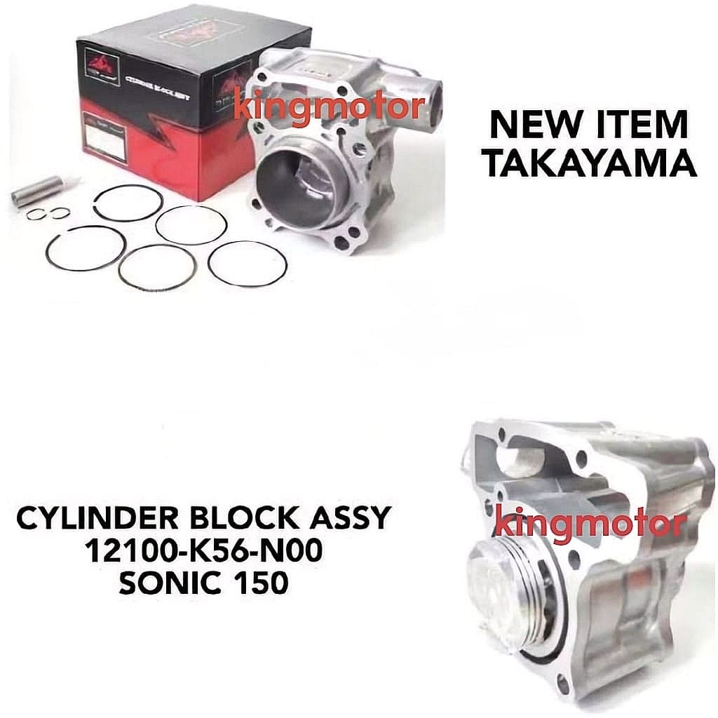 MESIN ENGINE BLOCK + PISTON KIT K56 TAKAYAMA SONIC 150 R ORIGINAL ...