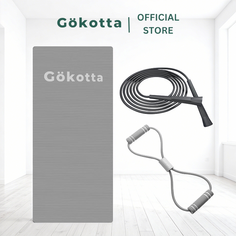 Gokotta 3in1 Home Workout Set Yoga Mat Skipping