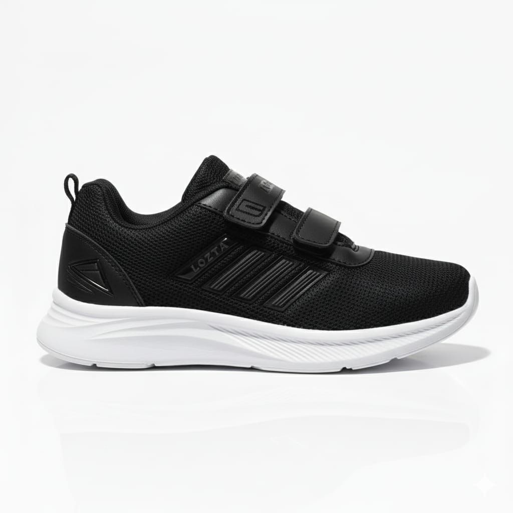 LOZTA Sepatu Anak Terbaru Sepatu Sekolah Black White 01 Series - Gambar 4