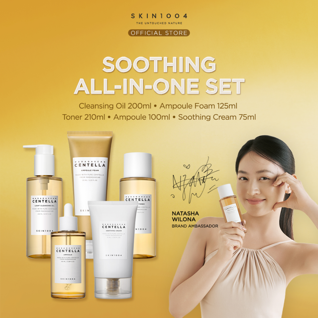 SKIN1004 Soothing All-In-One Set (Centella Ampoule 100ml + Toning Toner 210ml + Soothing Cream 75ml + Cleansing Oil 200ml + Ampoule Foam 125ml)