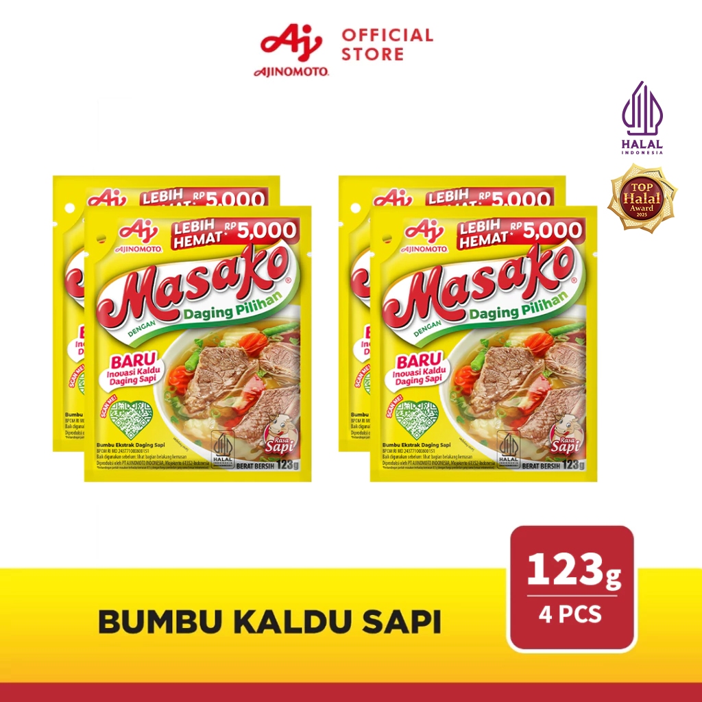 MasakoÂ® Bumbu Kaldu Sapi 4pcs Ekstrak Daging