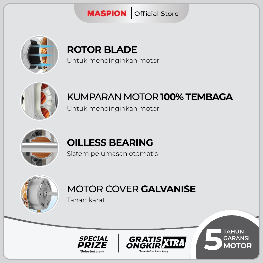 Maspion Kipas Angin Meja Desk Fan 12 Inch EF-30 P2 - Gambar 2