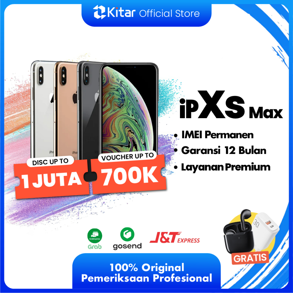 iPhone XS Max ex iBox Beacukai IMEI Permanen Garansi 12 Bln 100% Original Second iPhone FULLSET 64GB 256GB