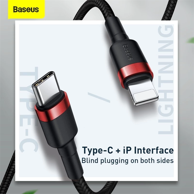 Baseus Cafule Cable Type-C to iP PD 20W 1m Red+Black - Gambar 2
