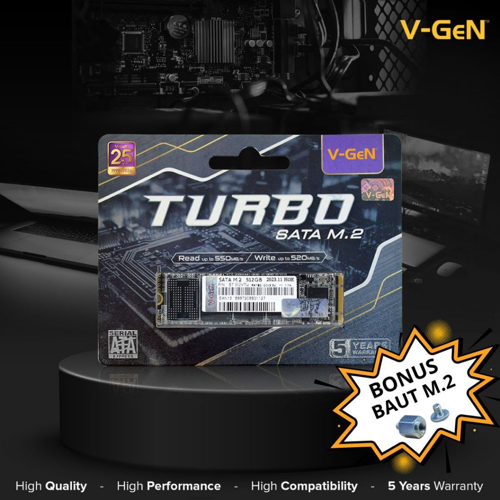 V-GEN SSD M.2 SATA 128GB 256GB 512GB 1TB 2TB TURBO M2 128/256/512 GB/1 TB/2 TB VGEN 2280 - Gambar 4