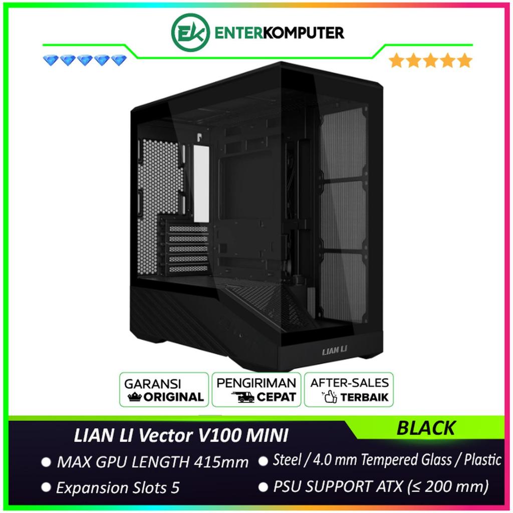 LIAN LI Vector V100 MINI BLACK - Micro-ATX Case - 270 Unobstructed ...