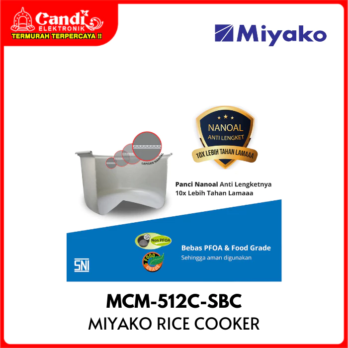 MIYAKO Magic Warmer Rice Cooker 1,2 Liter Nanoal Inner MCM-512C-SBC - Gambar 2