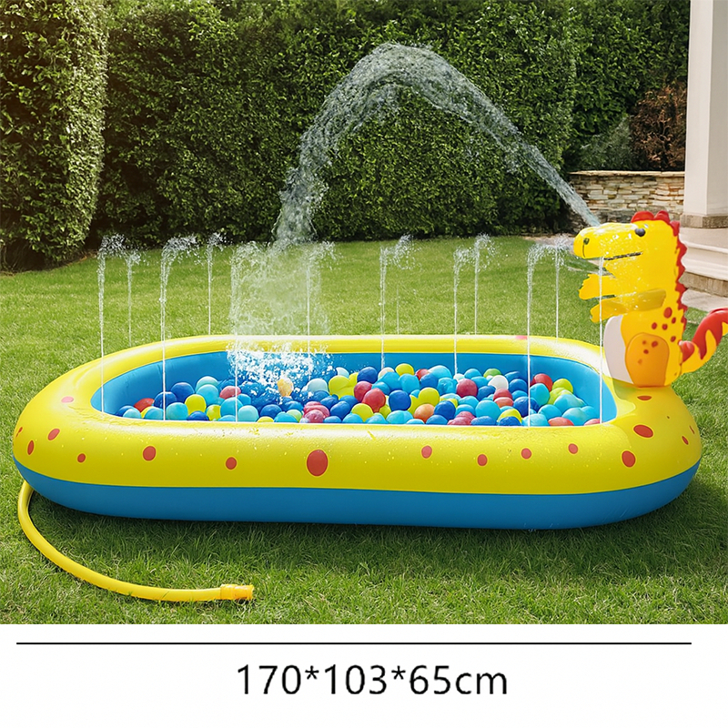 MAGICAL PLAYTIME Pompa Udara Kolam Renang Tiup Dengan Semprotan Air, Ukuran Keluarga Untuk Anak-Ana - Gambar 4