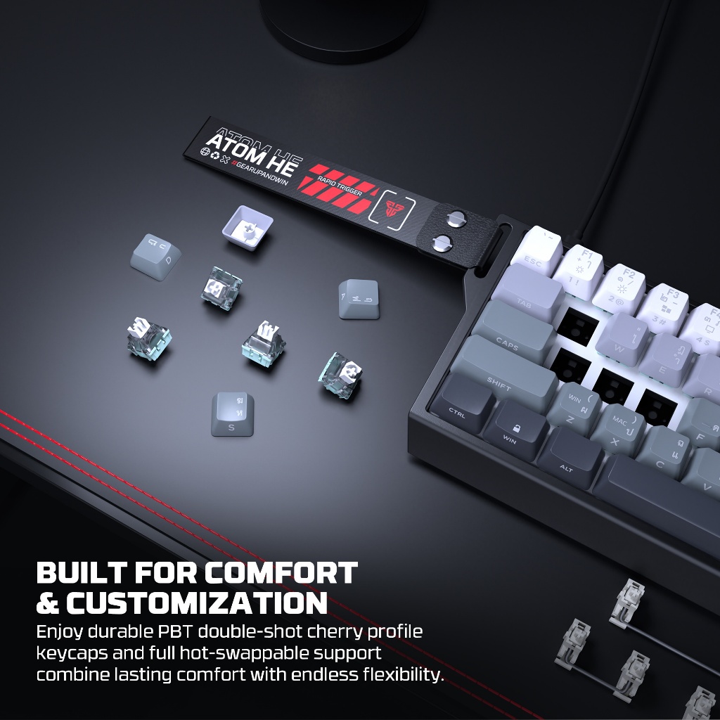 FANTECH AtomHE68 / Atom HE-68 / Atom HE 68 MK811/ MK-811 Gaming Keyboard Wired 8K Magnetic Switch - Gambar 4