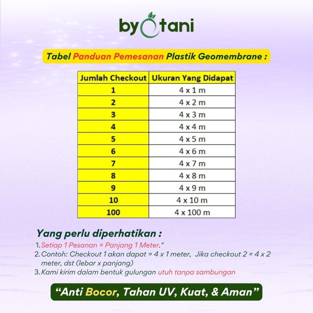 Plastik HDPE Geomembrane Tebal 500 Micron Lebar 4 Meter - Gambar 2