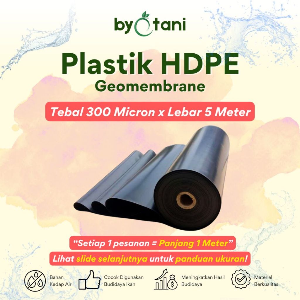 Plastik HDPE Geomembrane Tebal 300 Micron Lebar 5 Meter - Gambar 2