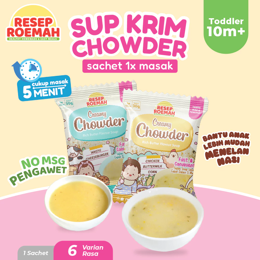 Resep Roemah Creamy Chowder Soup / Sup Krim untuk Anak / Sup Sehat Mpasi No MSG / Rich Butter Flavour Soup / Toddler & Kids