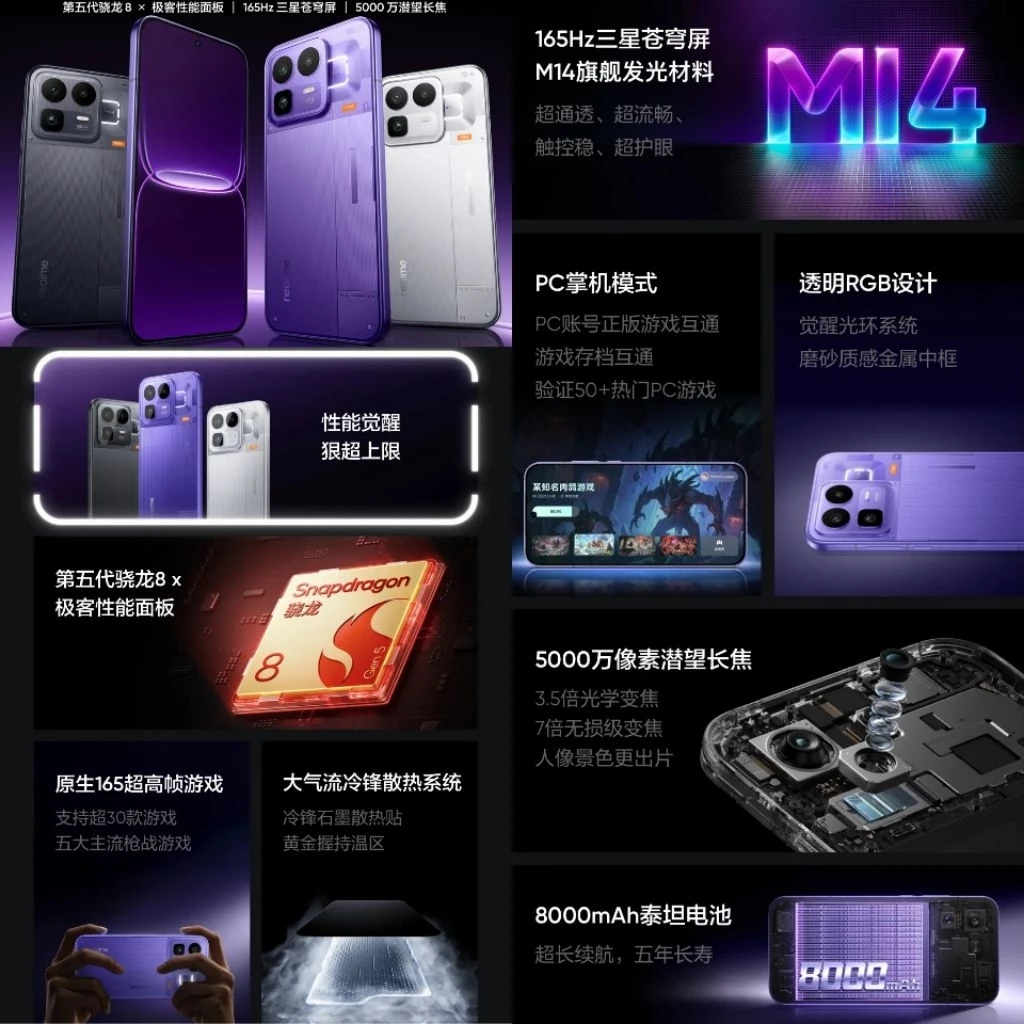 Realme Neo 8 5G 6.78''AMOLED 165HZ Snapdragon 8 Gen 5 8000mAh 80W 50MP Dual Camera - Gambar 4