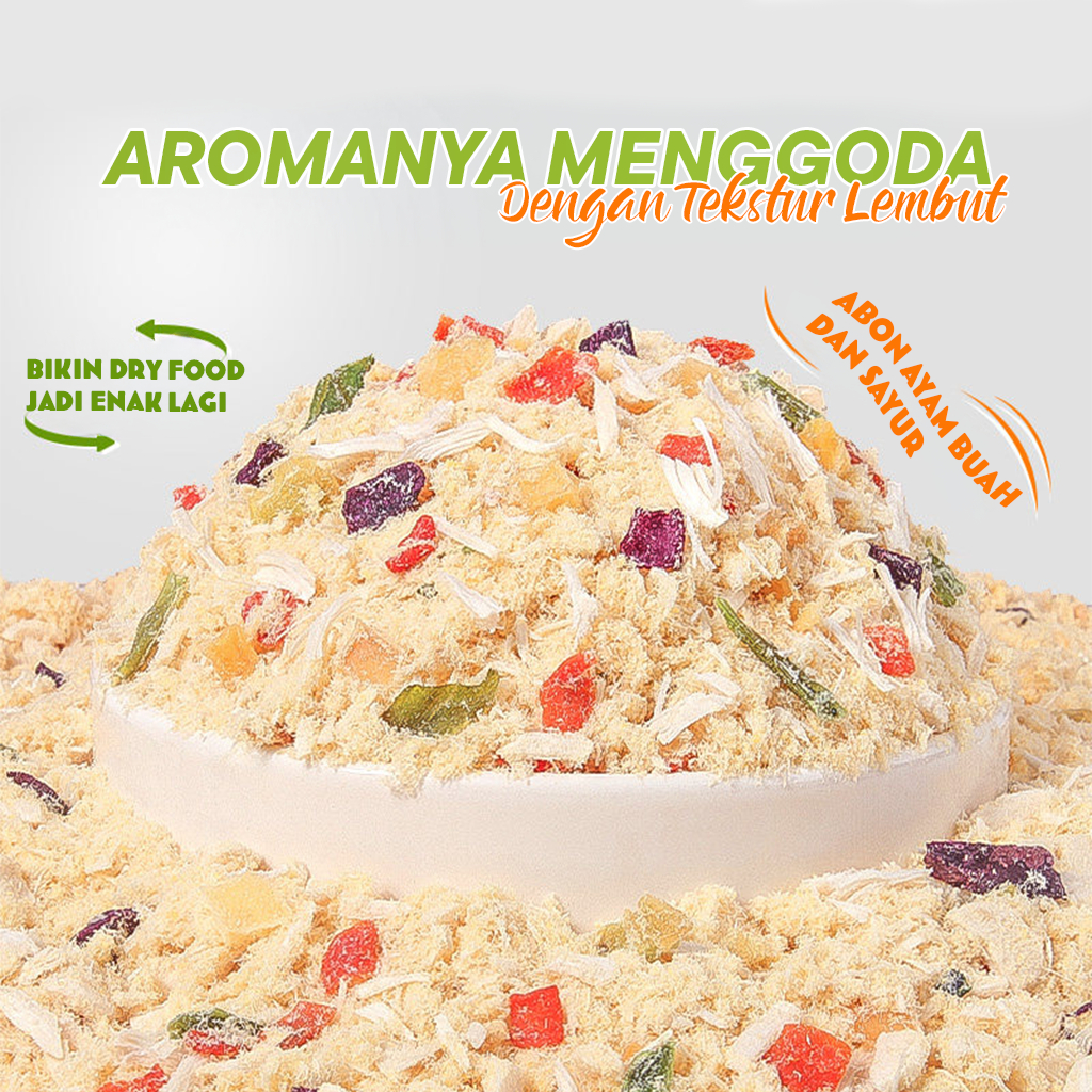 PAWZIO Fruit Vegetable & Chicken Shreds 40g – Topping Makanan Kucing dan Anjing Tinggi Protein - Gambar 2