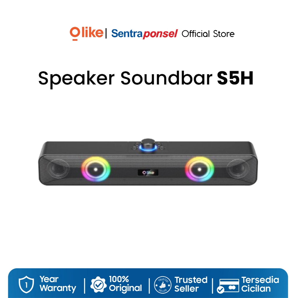 OLIKE Speaker Soundbar S5H + RGB 1200mAh, Surround Sound 10W Subwoofer Stereo Bass Max Bluetooth 6.0