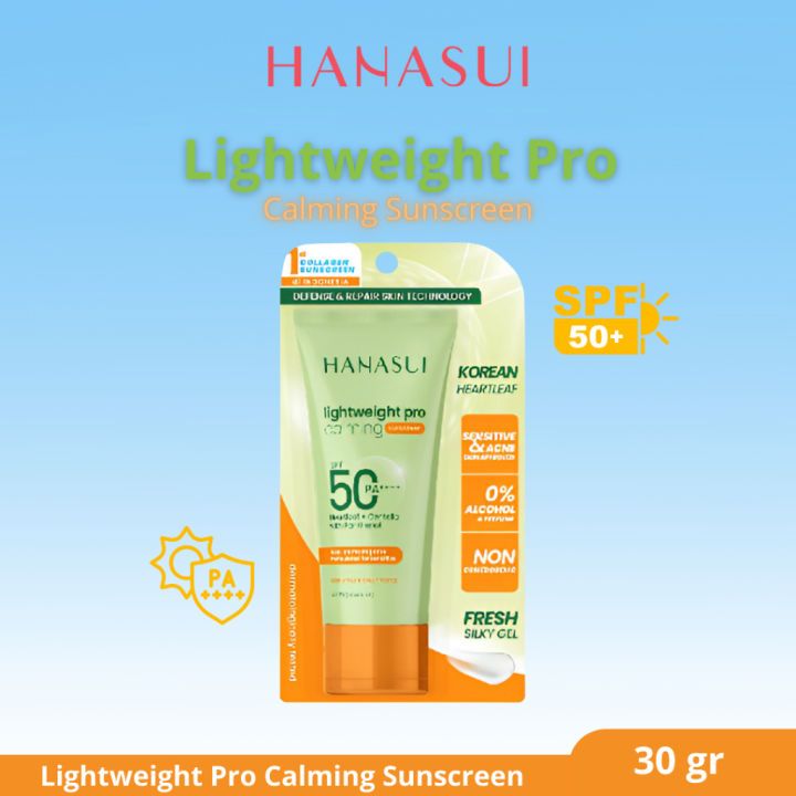 Hanasui Lightweight Pro Calming Sunscreen SPF50 PA++++ 30ml Kulit Sensitif Acne / Merah Jingga Official - Gambar 4