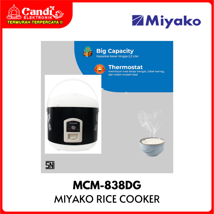 MIYAKO Rice Cooker 2,2 Liter Magic Warmer Plus Non Stick MCM-838DG - Gambar 2