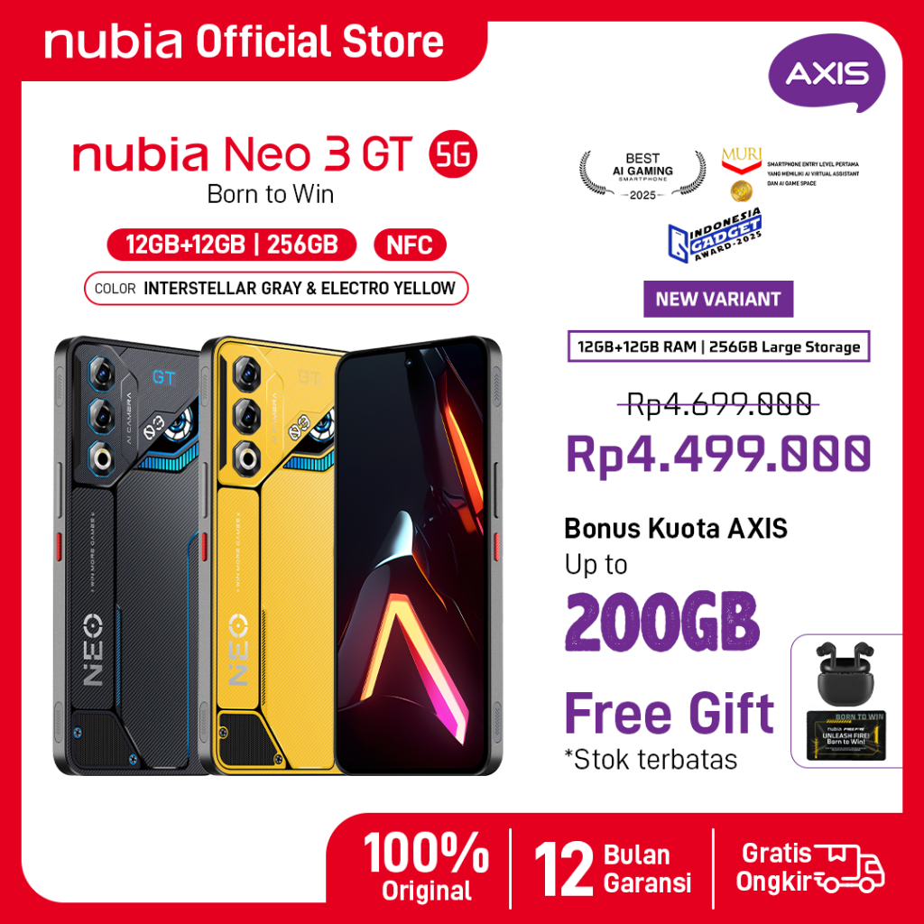 HP Gaming nubia Neo 3 GT 5G RAM 24 GB (12 +12 GB) + ROM 256 GB 6000mAH Super Fast Charging 80W Garansi Resmi - Gambar 3